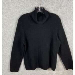 Cashmere By Charter Club Sweater Women’s XL Turtleneck Minimalist Old Money BLK